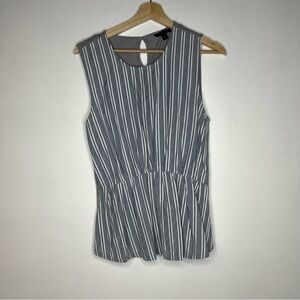 J Crew Pinstripe Blue top SIZE Medium 100% COTTON